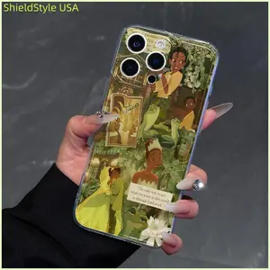 Tiana Princesses Phone Case, Suitable for iPhone 16 15 14 13 12 11 Pro Max Plus X Xs Max, 4-Corner Shockproof Camera Protection Phone Cases, Comfort Grip TPU Phone Cover, Ideal Gifts for Valentine, Birthday, Christmas Protection Creative
