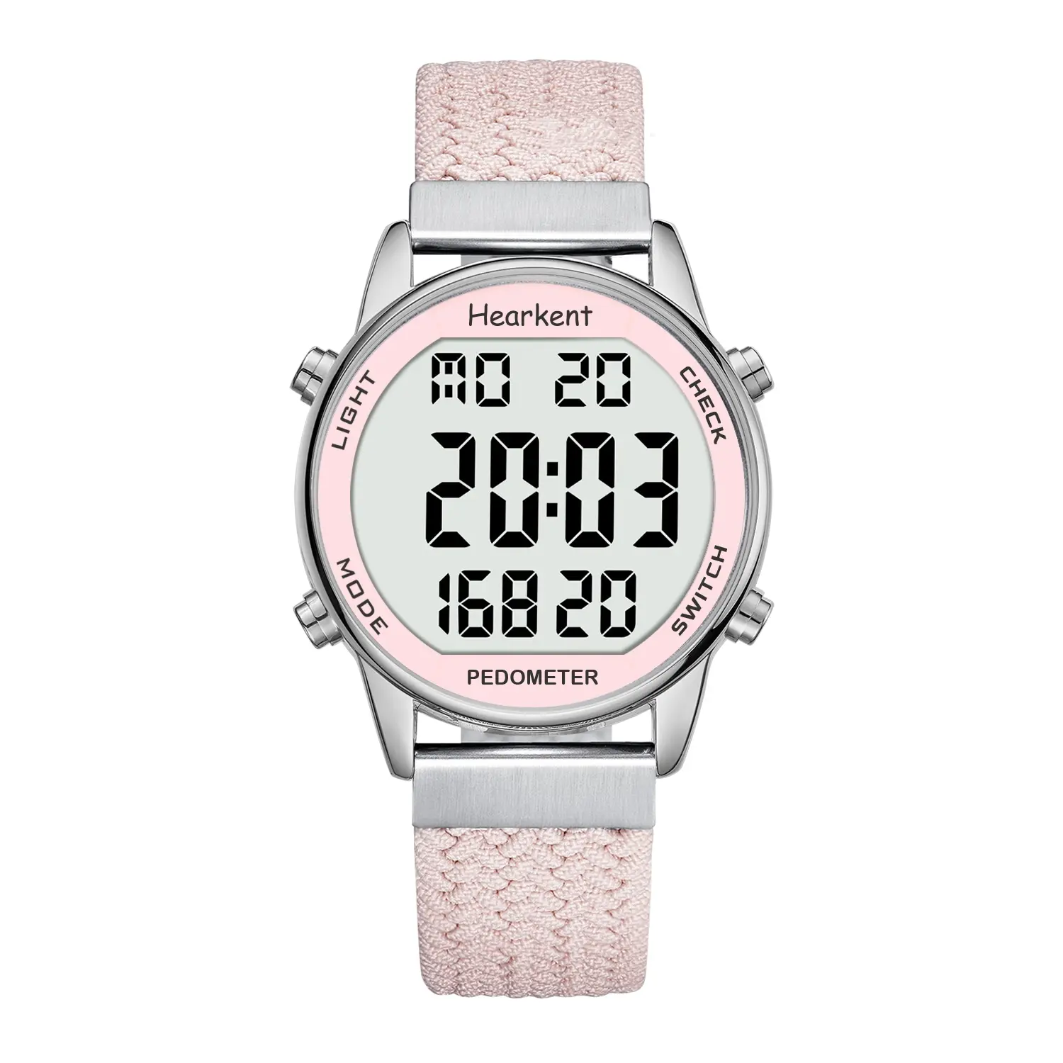 Women Pedometer Watch-Step Tracker Watch with Calories Counter-Non Bluetooth Pedometer Watches-LCD Large Numbers-30M Waterproof Watch-Sport Pedometer Watch Step Counter for Walking Visit the Hearkent Wristwatch Button Adjustable Steel