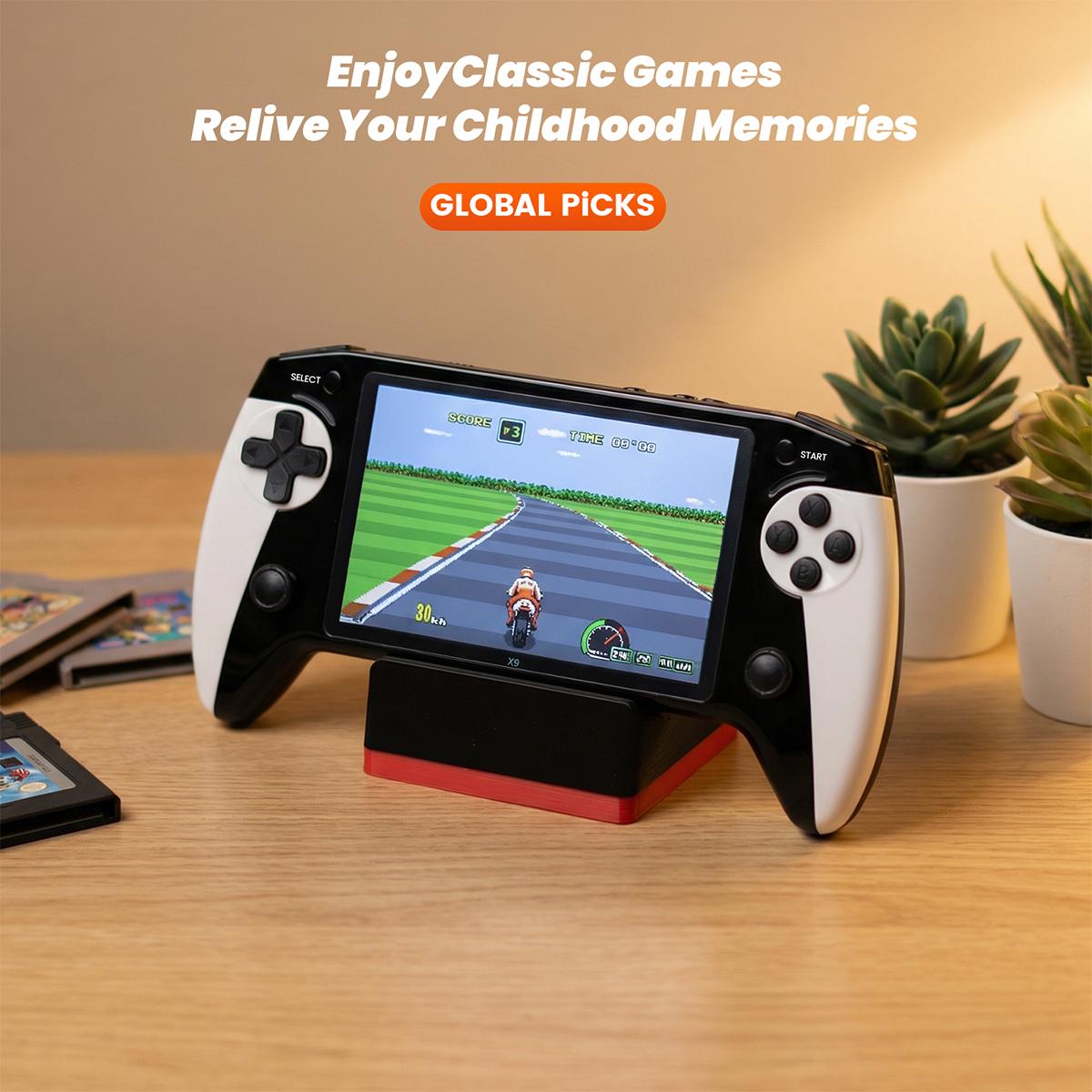 Portable Retro Game Console, 10 Emulator Support, Ultra HD Graphics Handheld Game Console, 5.5-Inch Large Screen, Ideal Gift for Birthdays, Father’s Day & Christmas, boys Box Compact game console retro game consoles gamer gifts