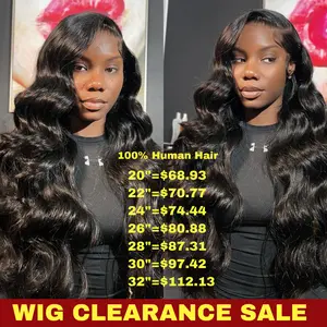 [Wig Clearance Sale] Suntuhair 13x4 13x6 HD Transparent Lace Frontal Wigs Human hair Pre Plucked Brazilian Body Wave Frontal Wigs Human Hair with Baby Hair 180 Density Natural Hairline Natural Black Colork Women Natural Black 20-32inch