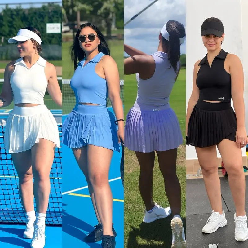 Active shorts skirt skort set