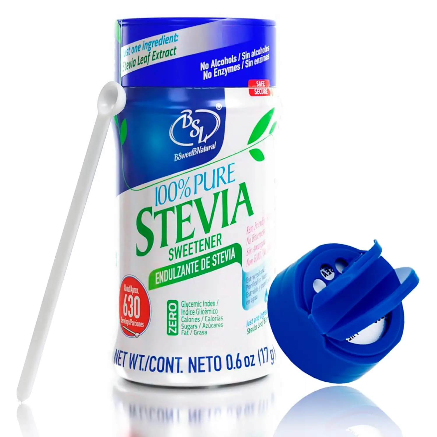 100% Pure Stevia Powder , No Artificial Sweetener, Stevia Green Leaf Extract | Zero Calorie & Keto Friendly (0.6 Ounces)