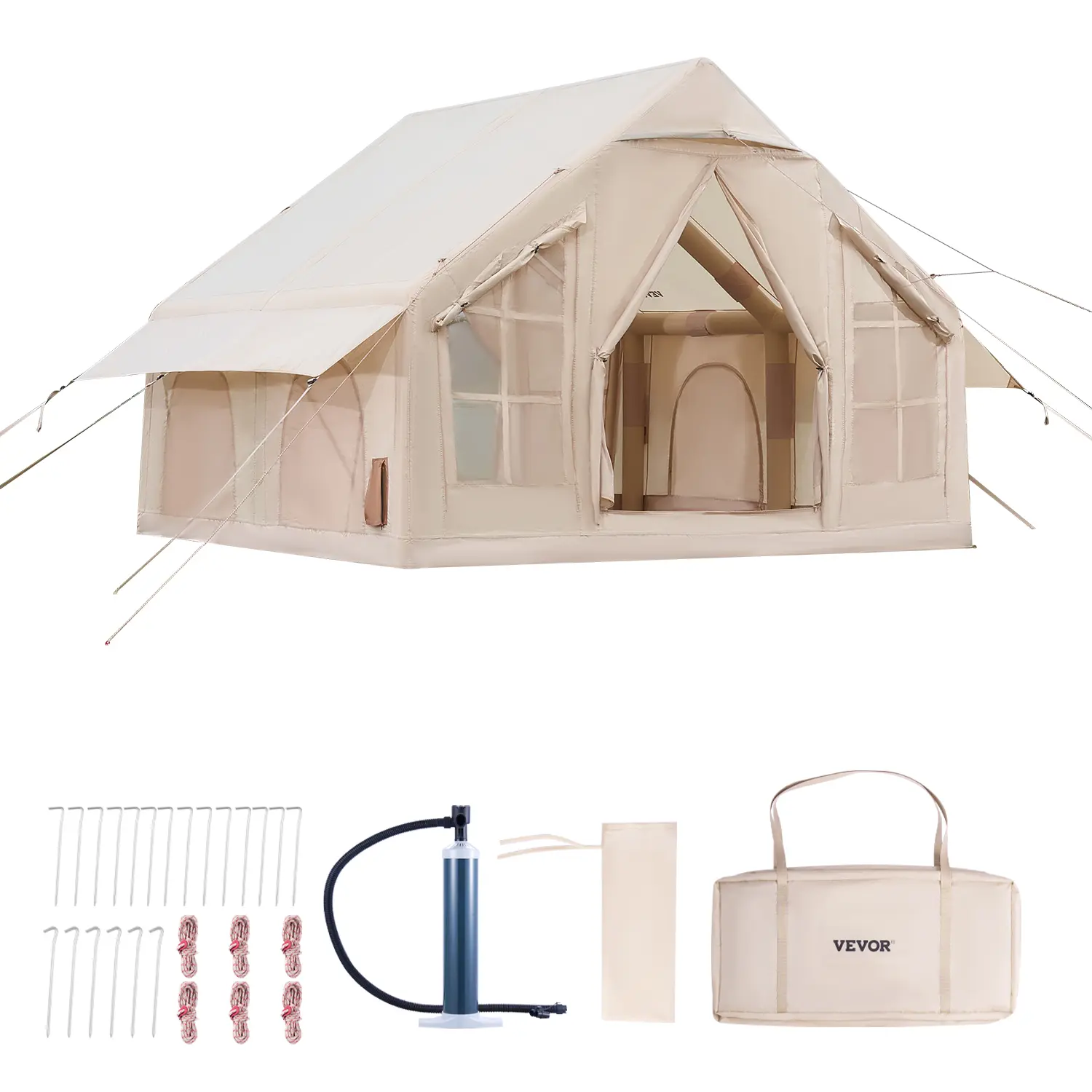 【summerfinds】VEVOR Inflatable Tent for Camping 3-5 Person, 4-6, 5-8, 8-12, 12-16, Various specifications, Glamping Tent with Pump Easy Set up