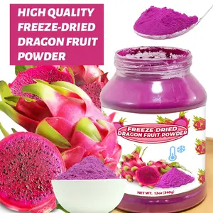 12oz Freeze Dried Dragon Fruit Powder, Red Pitaya Powder for Drinks, Smoothies, Dragonfruit Syrup, and Natural Food Coloring - All Natural & Vegan, No Additives or Sugar Added