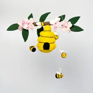 The Winding Road Baby Mobile - Bee Hive and Honey Bees - Nursery Decor