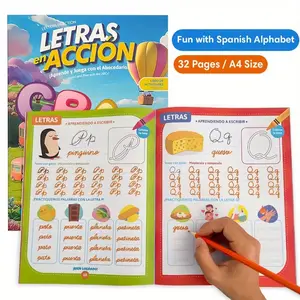 Spanish Alphabet and Numbers Workbook, Preschool and Kindergarten Dual Language Learning Book, Tracing Practice, Math Counting, Shapes