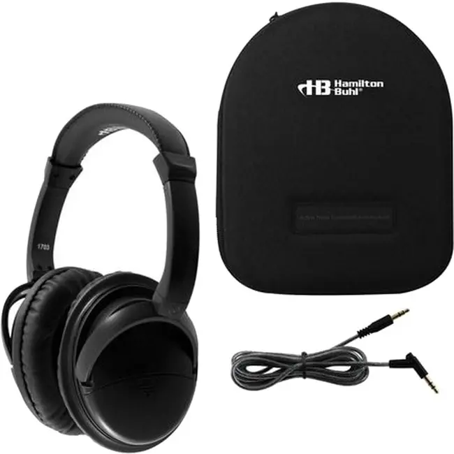 Hamilton Buhl Deluxe Overhead Active Noise-Canceling Audio Headphones with Protective Case, Active Canceling