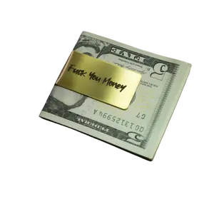 Stainless Steel Money Clip - Motivational Luxury Cash & Card Holder - 100% Stainless Steel - Minimalist & Slim - Cool Words Pattern Design - Compact & Practical Design - Ideal Gift for Special Days