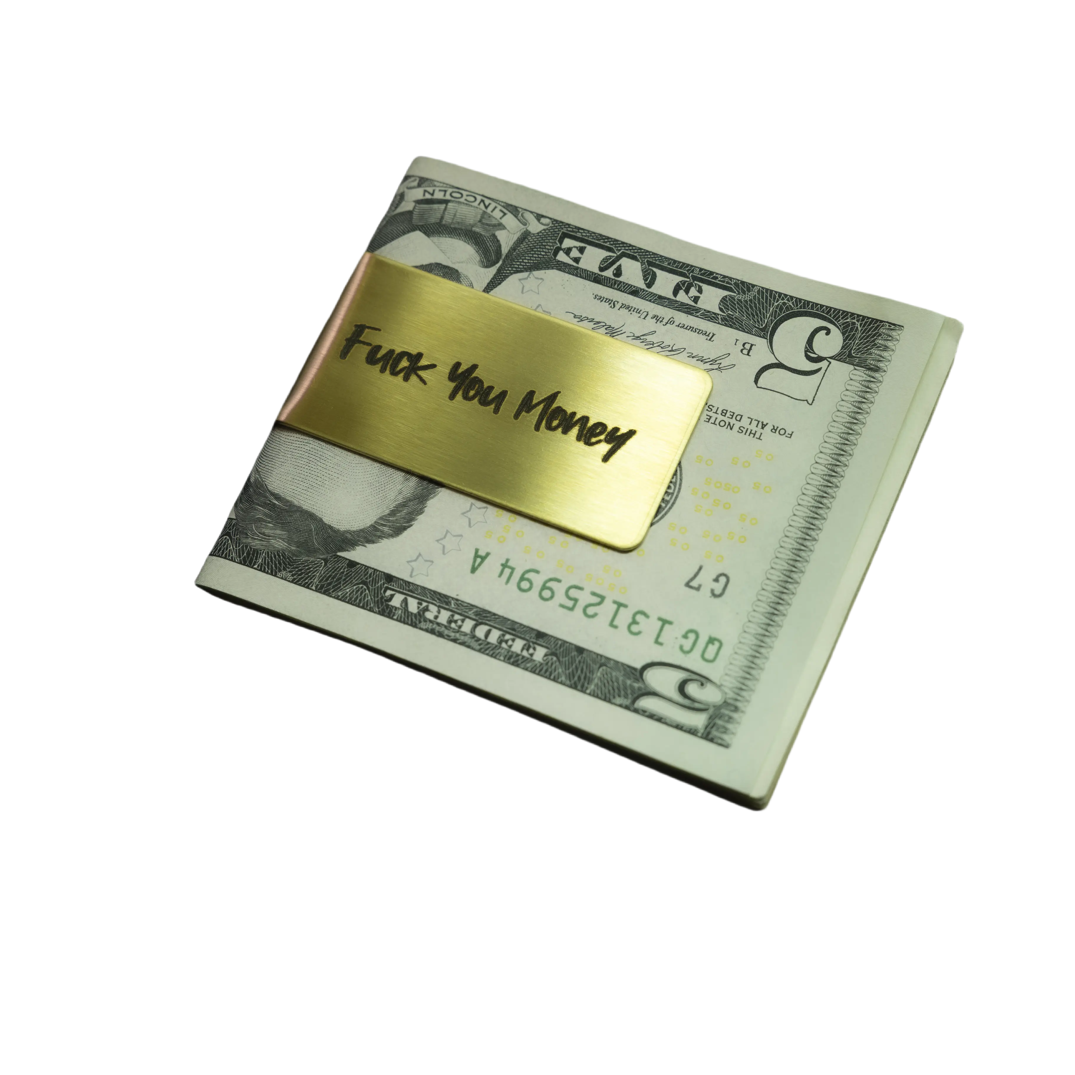 Stainless Steel Money Clip - Motivational Luxury Cash & Card Holder - 100% Stainless Steel - Minimalist & Slim - Cool Words Pattern Design - Compact & Practical Design - Ideal Gift for Special Days