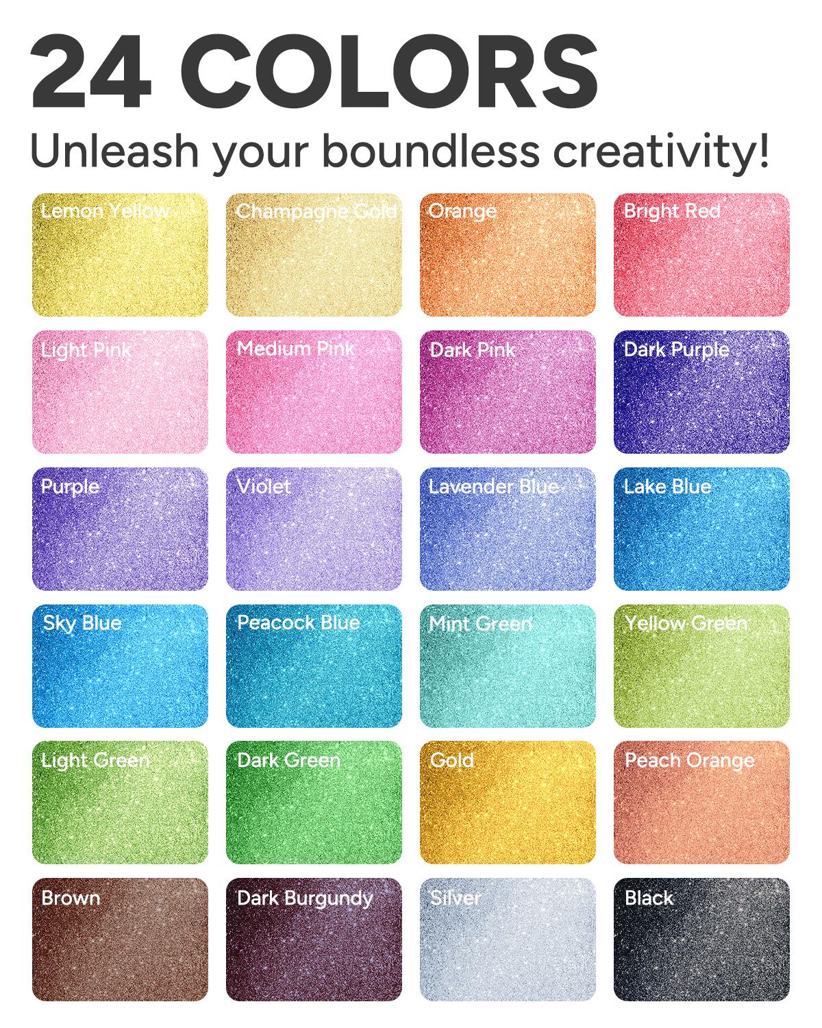 [JusArt] 32/24/16 Colors Glitter Markers Pen, Glitter Paint Pens, Shimmer Marker, Water-based Ink for Kids Adults DIY Crafts Greeting Birthday Cards Present Doodle Drawing Supplies, Paint Markers, Markers for Coloring, Art Supplies, Coloring Supplies