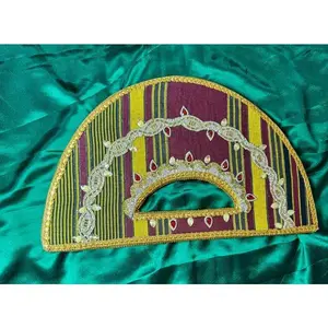 Burgundy Gold Hido Iyo Dhaqan Bridal Bridesmaid Fan - Perfect Accessory for Wedding or Cultural Dress