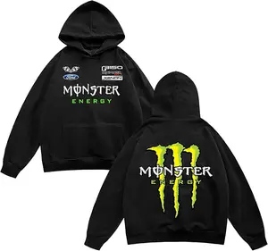Monster Energy Claw Streetwear Hoodie Unisex Oversized Graphic Pullover Racing Inspired Sport Style Sweatshirt Gift for Car Lovers & Trendy Fans "