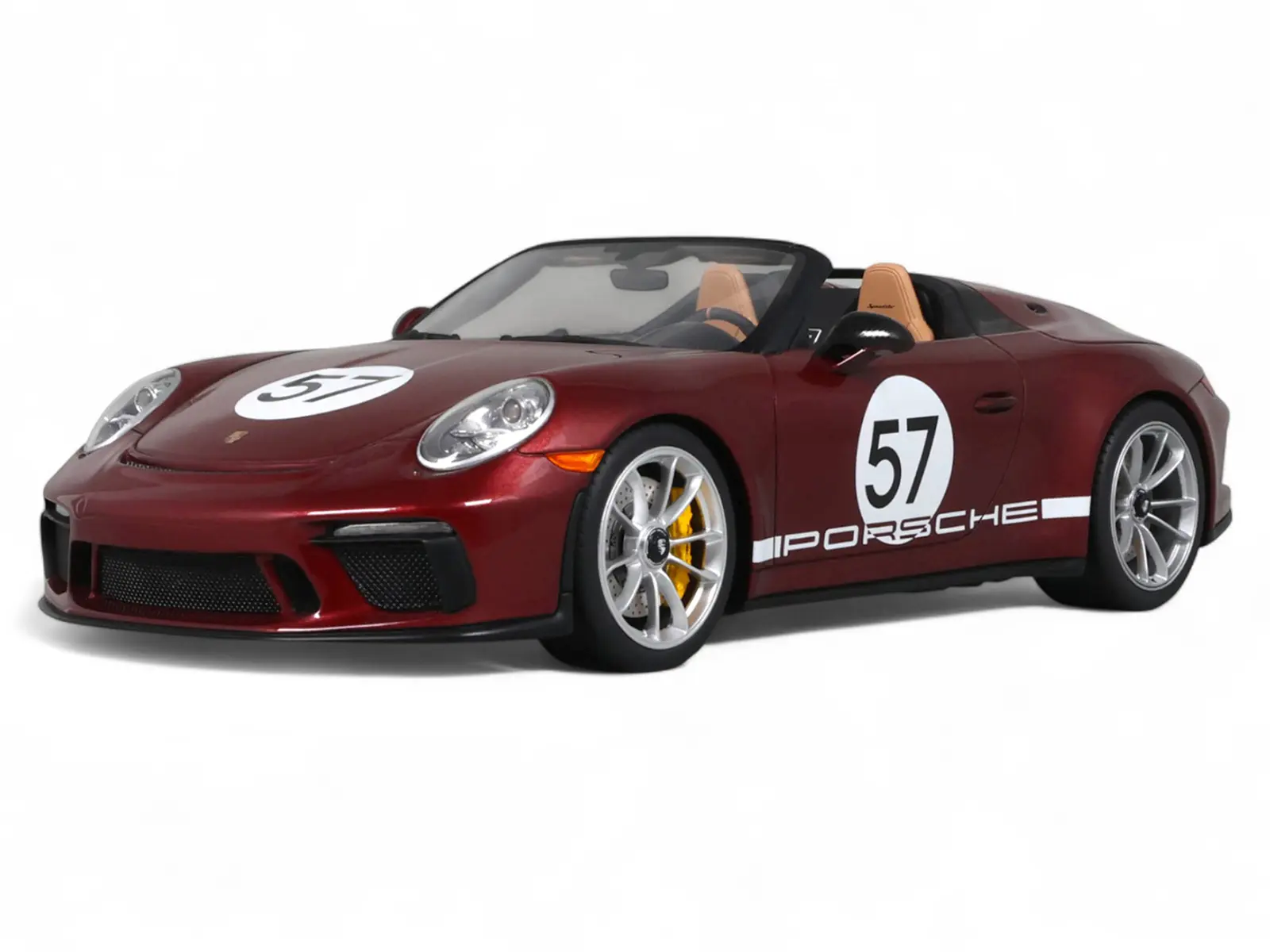 2019 Porsche 911 (991.2) Speedster #57 "Heritage Edition" Cherry Red Metallic 1/18 Model Car by GT Spirit