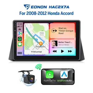 EONON Car Stereo for Honda Accord 2008-2012, Wireless CarPlay & Android Auto Car Radio, 10.1" Android 14 Touchscreen Head Unit, 4GB RAM, 64G ROM, Bluetooth, GPS Navigation, Wi-Fi, Sub, SWC, Backup camera, Keep OEM, Plug & Play - HAC2X7A