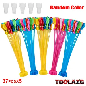 Colorful Natural Rubber Self-Sealing Water Balloons (185 Total) - Quick Fill Rapid Injection Design, Unisex Outdoor Toys for Summer Splash Party, Graduation Events, Beach Play