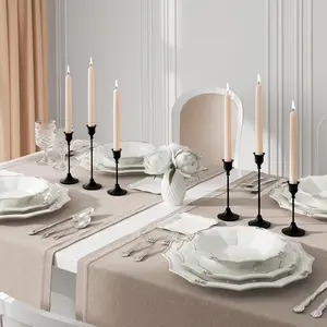 Black Candlestick Holders Taper Candle Holders, Set of 3 Vintage Candle Sticks Holder Decor Used as Fireplace Mantel or Table Centerpieces for Wedding, Dinning, Party NLBTW
