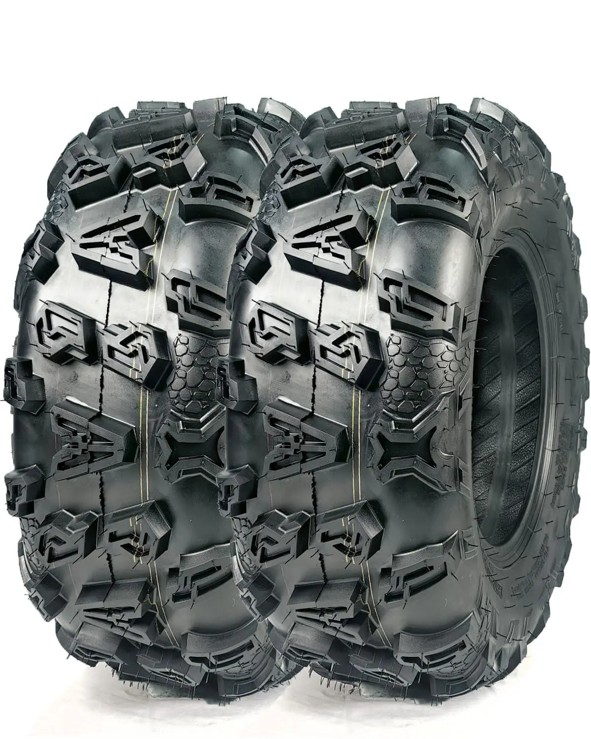 Gaomon 25x10x12 Tubeless ATV UTV Tires, 6-Ply All Terrain Off-Road Tires with Wide Footprint, Extra Grip, Aggressive Tread, Block Groove, Fits 12" Rim, 25" Overall Diameter, Hassle-Free Installation, Four Wheeler Tires, Quad Tires