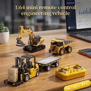 1:64 Remote Control Engineering Vehicle, Alloy Body with Lights and Sound, APP-Controlled, Christmas Gift for Boys and Girls, Remote Control Dump Truck, Remote Control Trucks