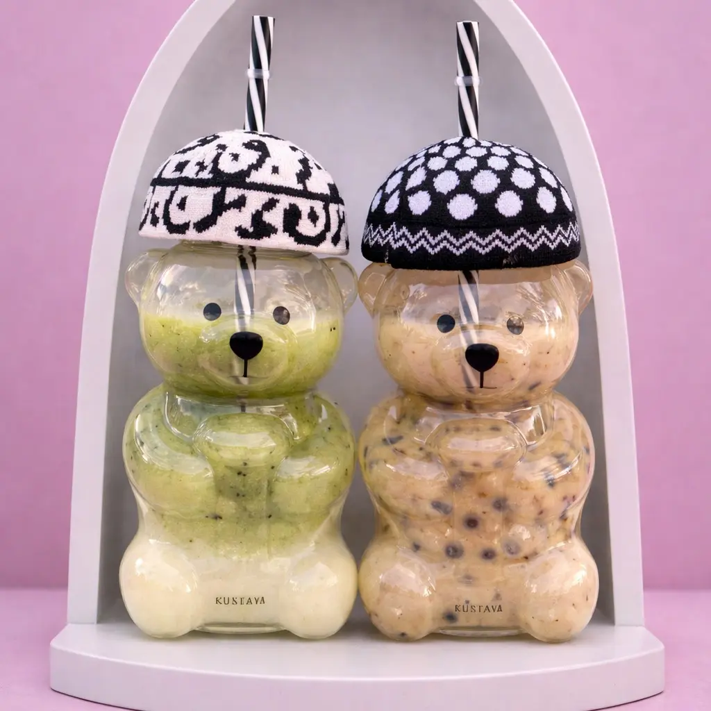 Keffiyeh Bear Glass Cup & KunFaya Bear Cup Bundle