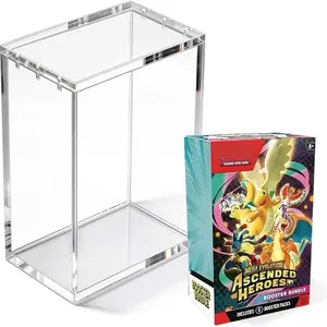 5mm Thick Acrylic Card Display Box, Magnetic Closure, Clear Dustproof Storage, High Transparency, for Tcg & Sleeved Cards, 3.1x2.2x4.9 Inch