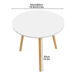 Household Small Apartment Dining Table, Round Kitchen Table with Wood Legs, Kitchen Living Room Leisure Coffee Table