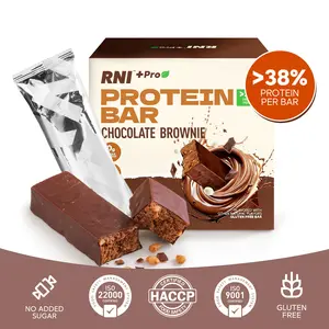RNI Chocolate Brownie Protein Bar with 22g Protein 38% High Protein— Zero Sugar, Gluten Free, Low Calorie with Protein Crisps, Keto-Friendly, Nutritious Snacks to Support Energy, Perfect for Post-Workout & Healthy Snacking, 12 Bars