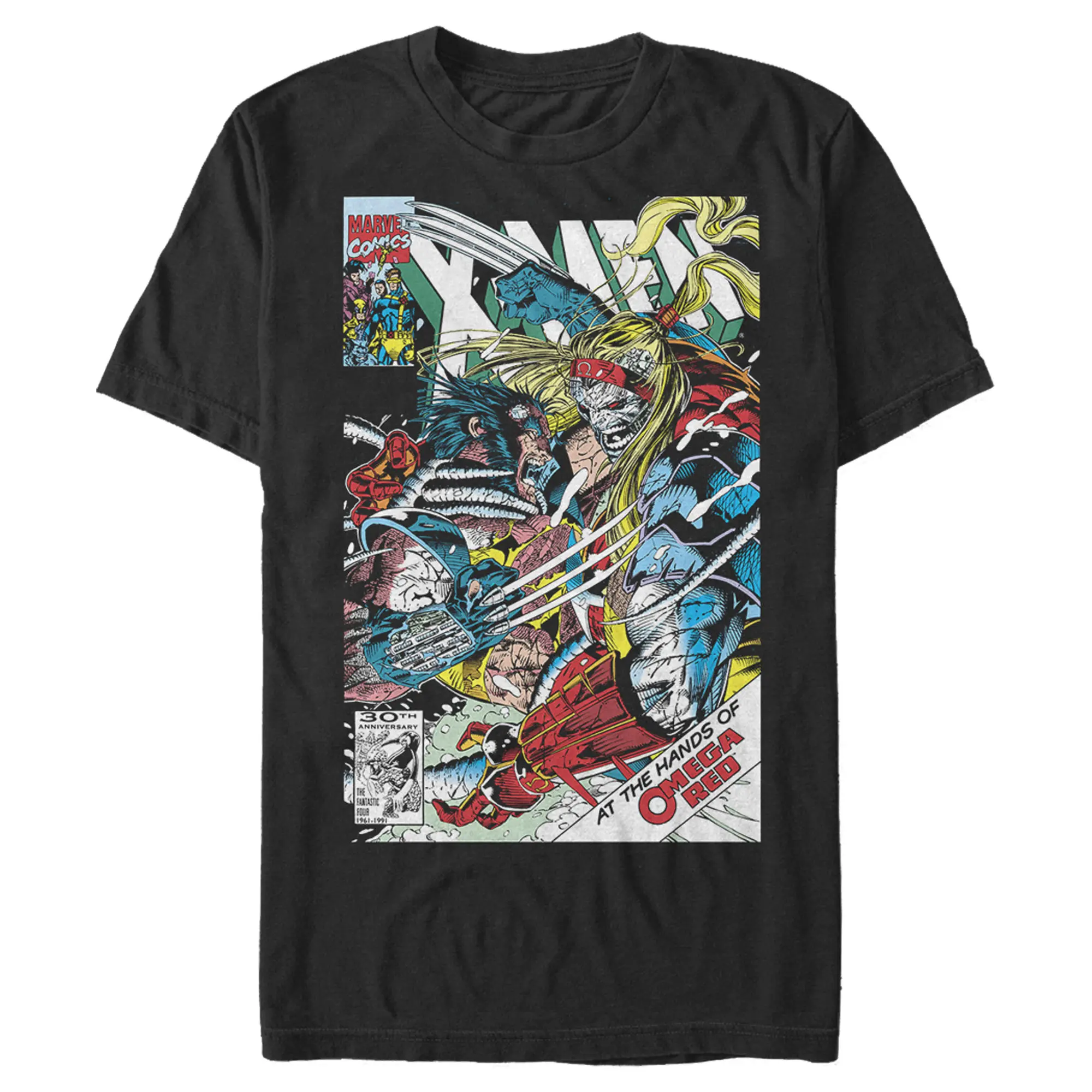 Men's Marvel X-Men Wolverine Battles Omega Red T-Shirt