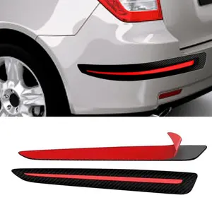 2Pcs Car Carbon Fiber Styling Mouldings Auto Protection Front Rear Decor Strip Bumper Edge Corner Guards Anti-scratch Stickers Car Decals Vehicle Exterior Decoration Car Accessories Decal Car Decorations For Cars