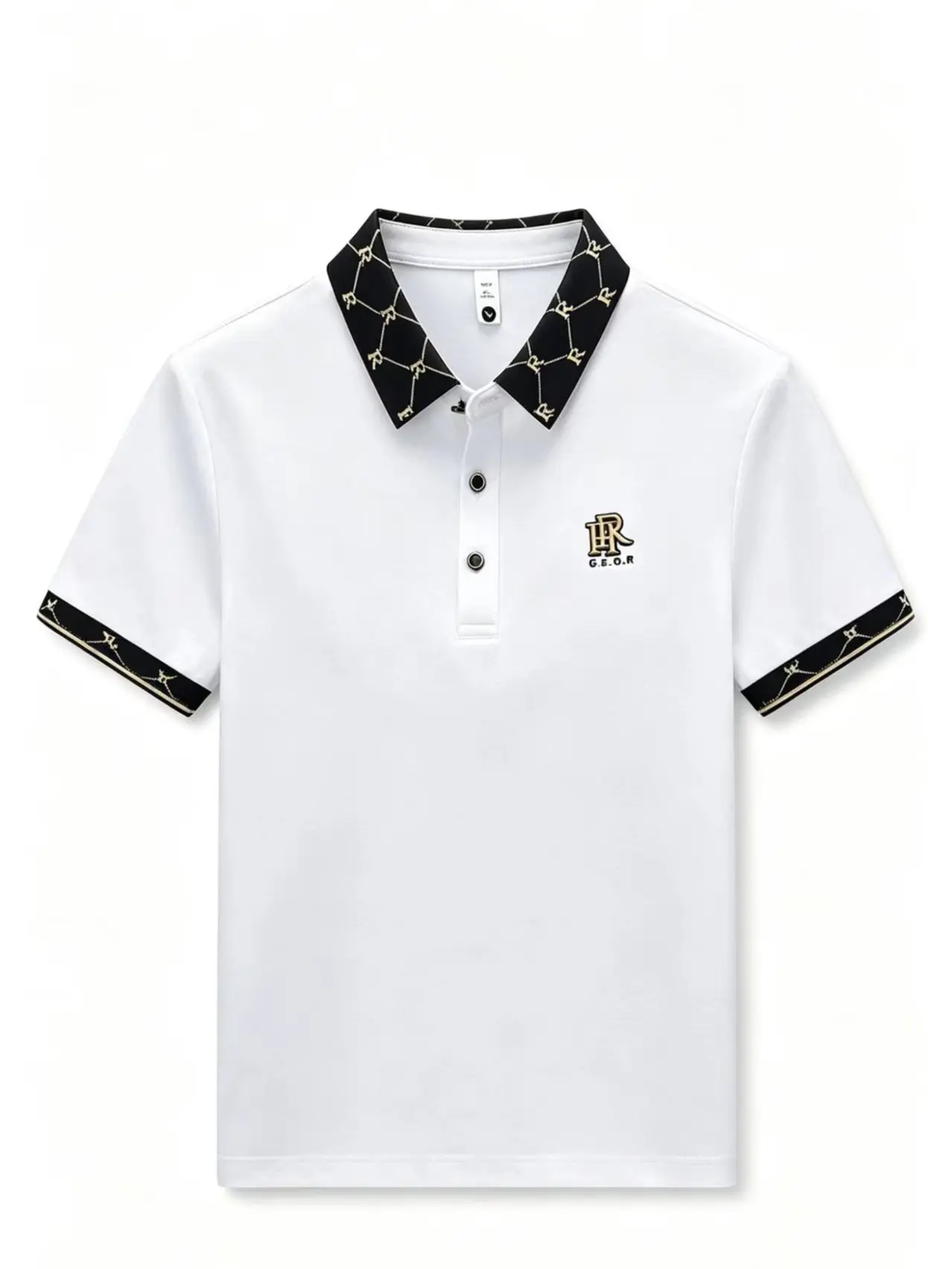 Men's Stylish Polo Shirt, Slim Fit Short Sleeve Basic Top in Breathable Fabric with Contrast Trim and Embroidery, Soft Fabric, Casual, Contrast Sequin, M, Classic, Shortsleeve