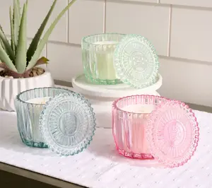 HomeWorx by Slatkin + Co. S/3 14oz Spring Classic Faceted Glass Candles HomeWorx by Slatkin + Co. S/3 14oz Spring Classic Faceted Glass Candles