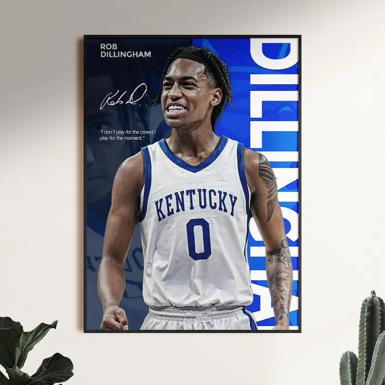 Rob Dillingham Poster, Basketball Wall Art, NBA Print, Digital Download, Sports Room Decor, Rising Star Artwork, Dillingham Gift Idea