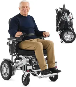 Unificare Foldable Portable Electric Wheelchair for Adults, 3.7 MPH Max Speed, 5-Speed Adjustable, Smooth Start & Auto Brake, 300 lbs Weight Capacity, Travel Mobility Aid