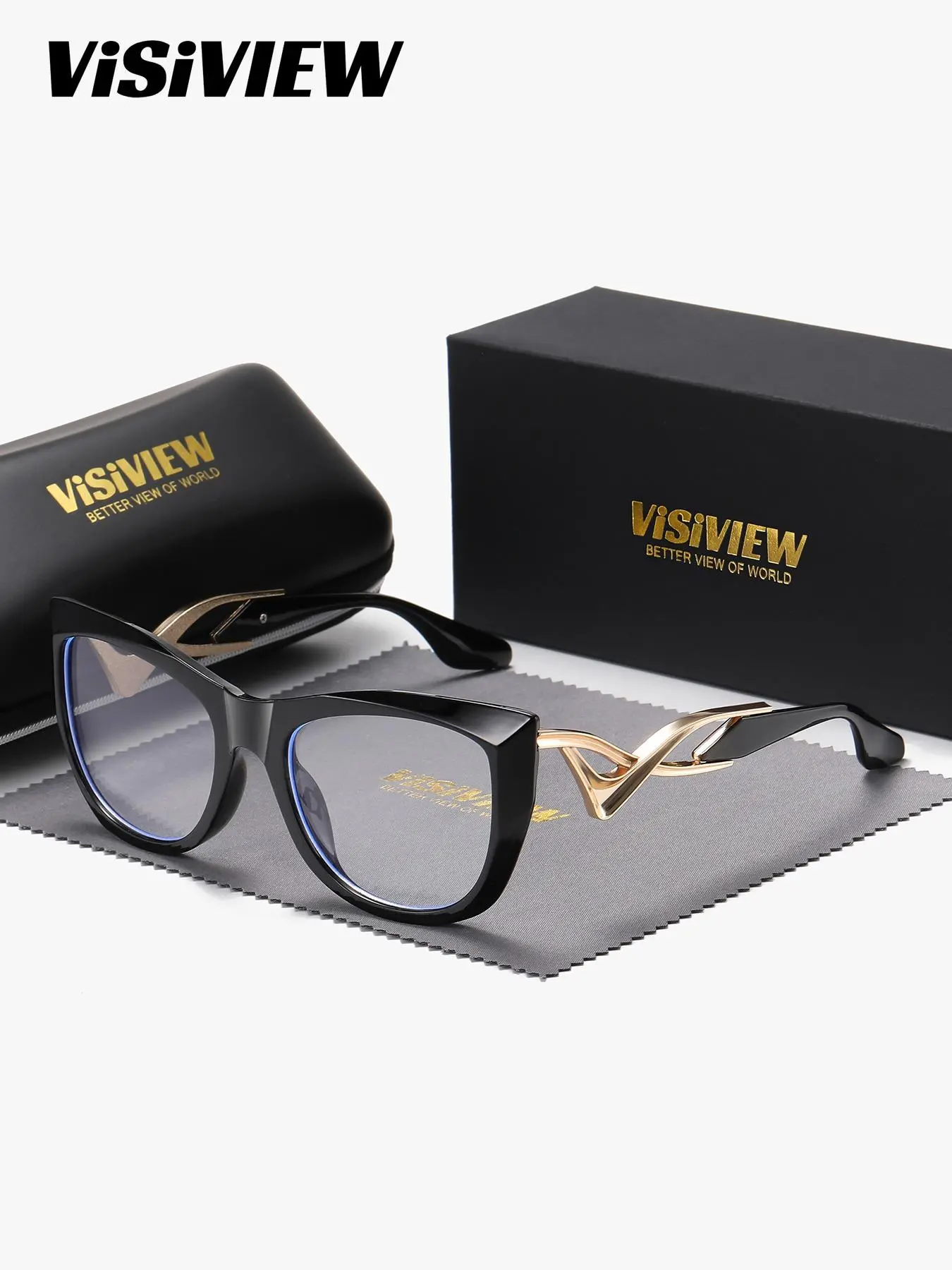 Unisex Stylish Full-frame Glasses, Square Clear Lenses Anti-blue Light Glasses, Fashion Glasses, Eyewear for Work, Daily Clothing Decor, Lightweight Durable Glasses, with Zipper Glasses Box & Glasses Cloth