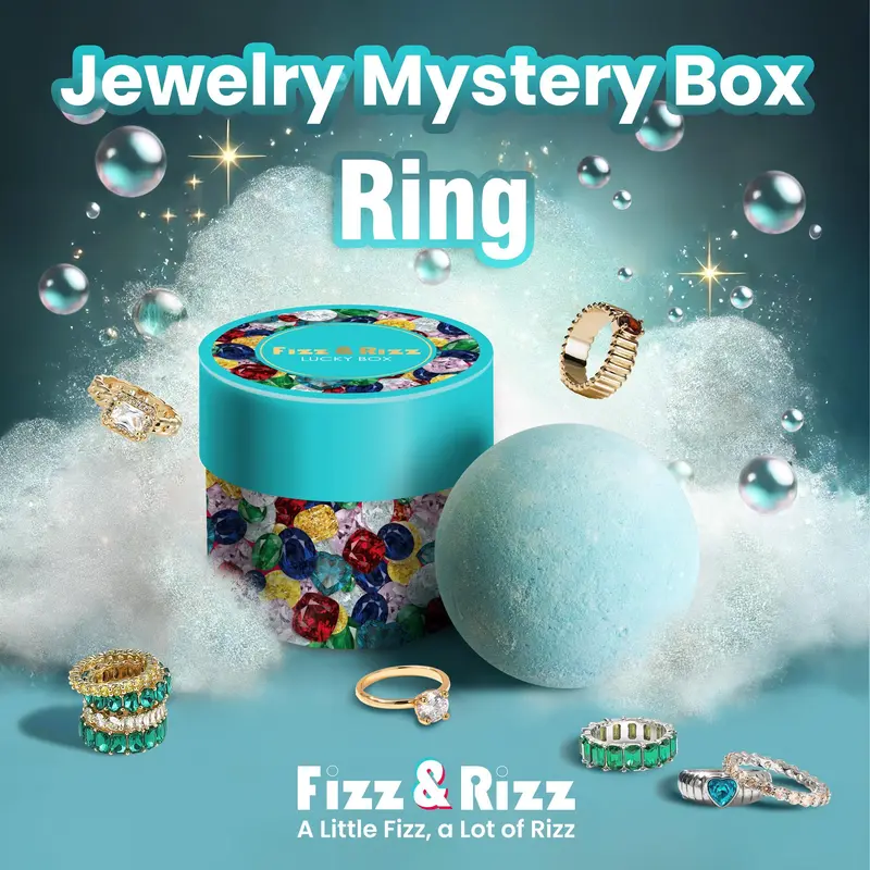 Fizz & Rizz Mystery Box of Ring - Fashion Jewelry Mystery Box - Secret Jewelry - Bubble Bomb - Surprise Gift