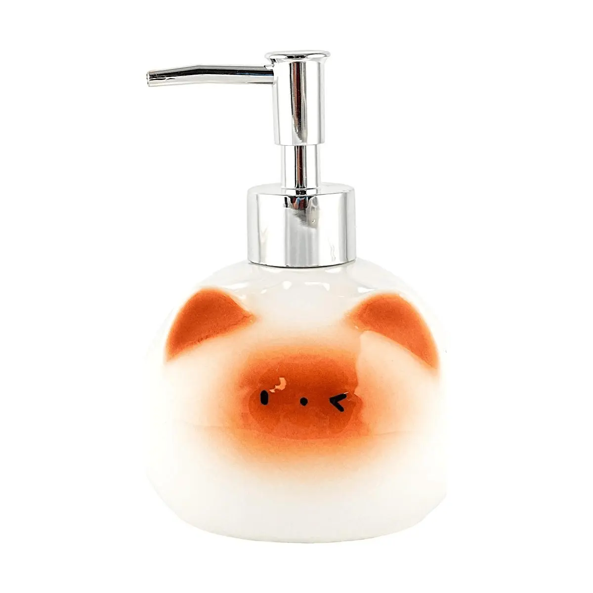 GLAZE STORY Minimalist Ceramic Lotion Dispenser White Bathroom Hand Soap Refillable Bottle 11x14.5cm