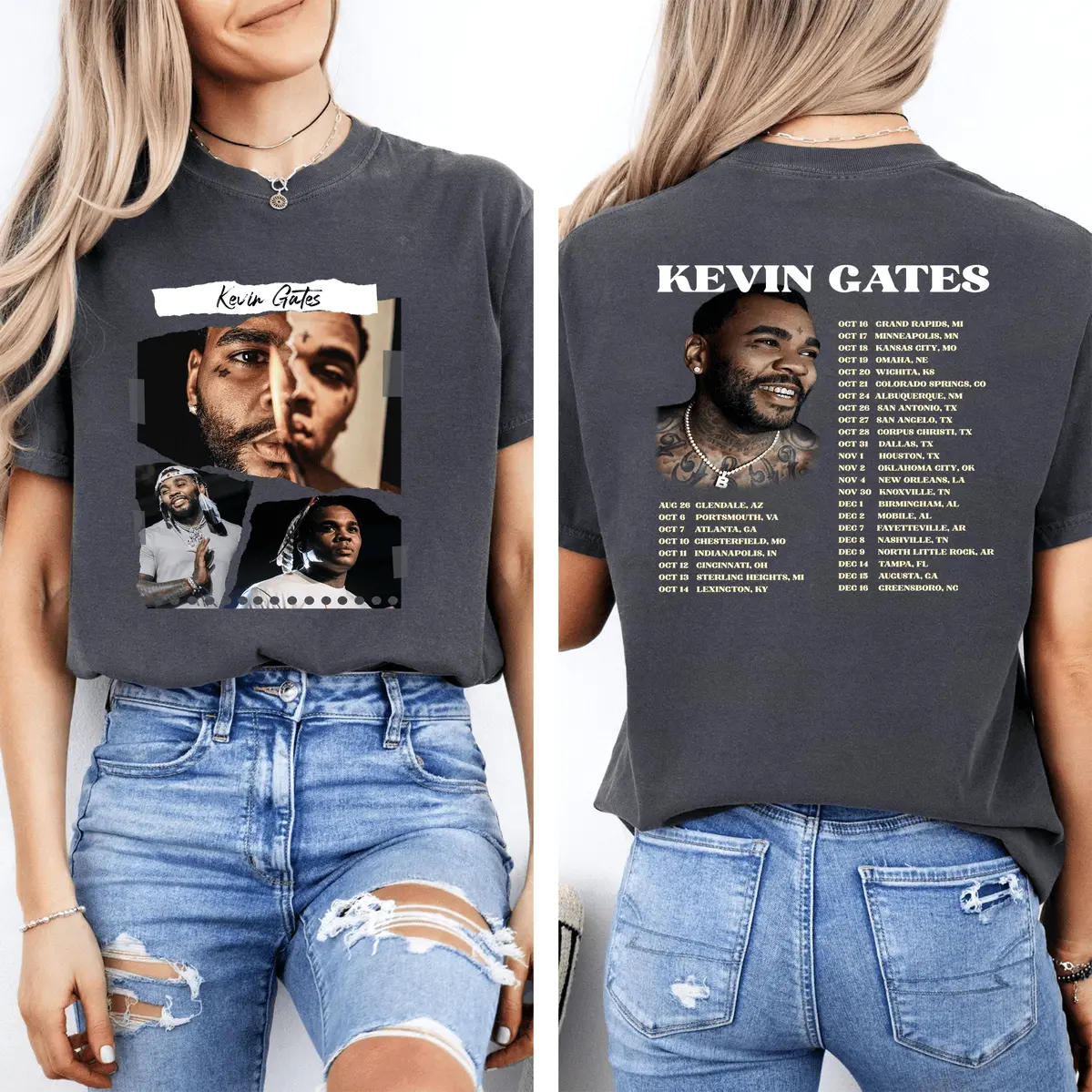 Kevin Gates 2023 Only The Generals Tour Streetwear Short-Sleeve Casual Cotton T-Shirt, American Rapper Merch Relaxed-Fit Casual Top For Men