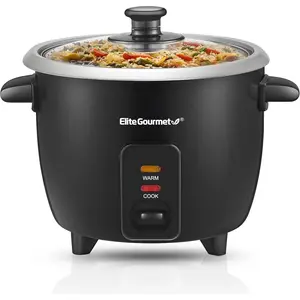 Erc003b electric rice cooker with automatic keep warm makes soups stews grains hot cereals 6 cups cooked 3 cups uncooked black