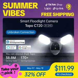 [Summervibes] TP-Link & Tapo C720 | 2K QHD Floodlight Security Camera | 2800 Lumen 270° Motion-Activated Light | Free AI Person/Vehicle Detection | No Monthly Fees | Works with Alexa & Google Home