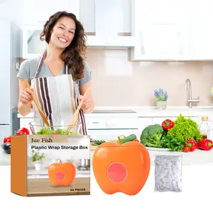 Jue-Fish Plastic Wrap Storage Box Kitchen Home Wall-Mounted Large Capacity Freshness Protection Package Wall-Mounted Extraction Storage Organiser Drawer