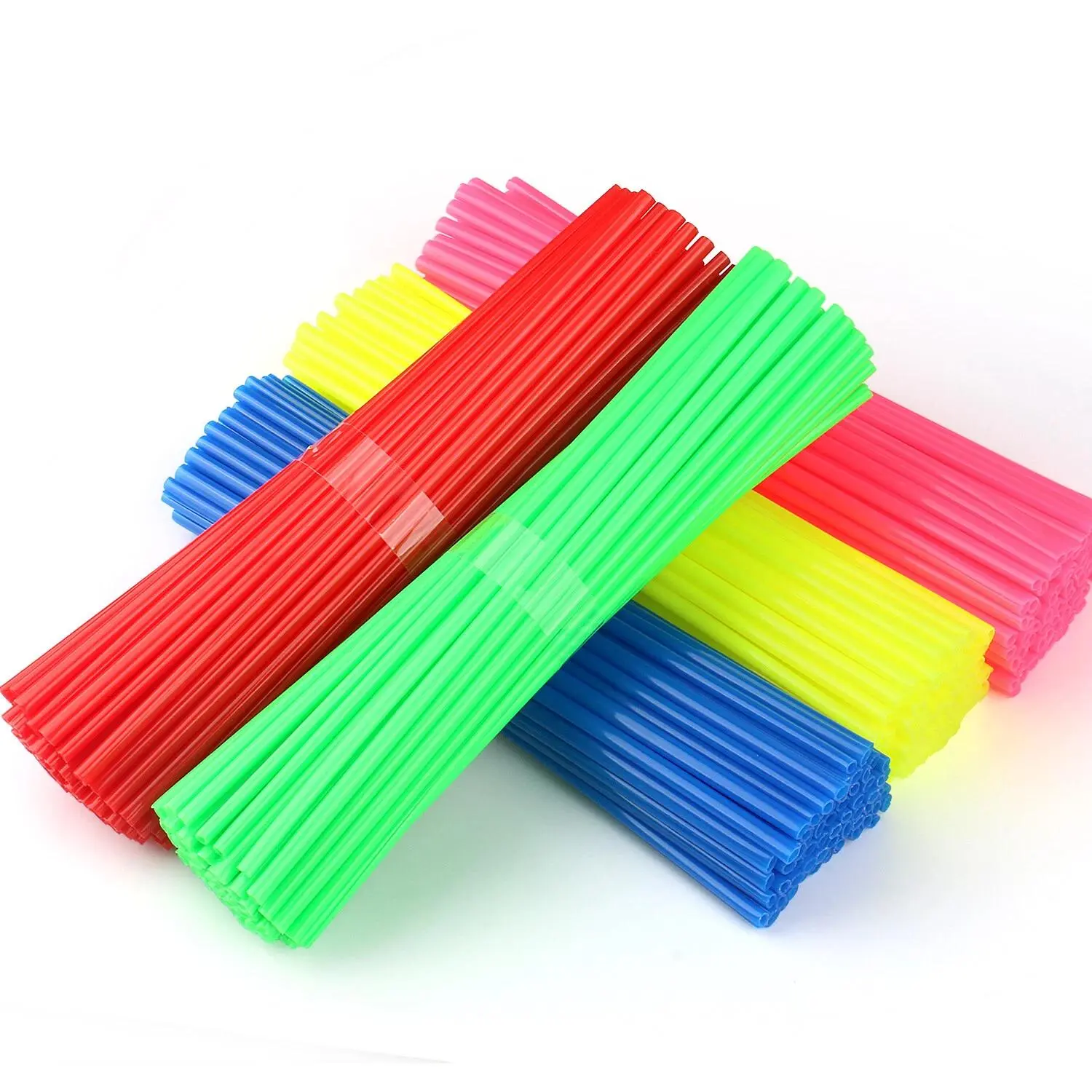 72 PCS Plastic Spoke Skins - Cool, Flexible, Easy DIY Spoke Trim Wrap Decoration Protector for Motocross Pit Dirt Bikes, Motorcycle Exterior Accessories
