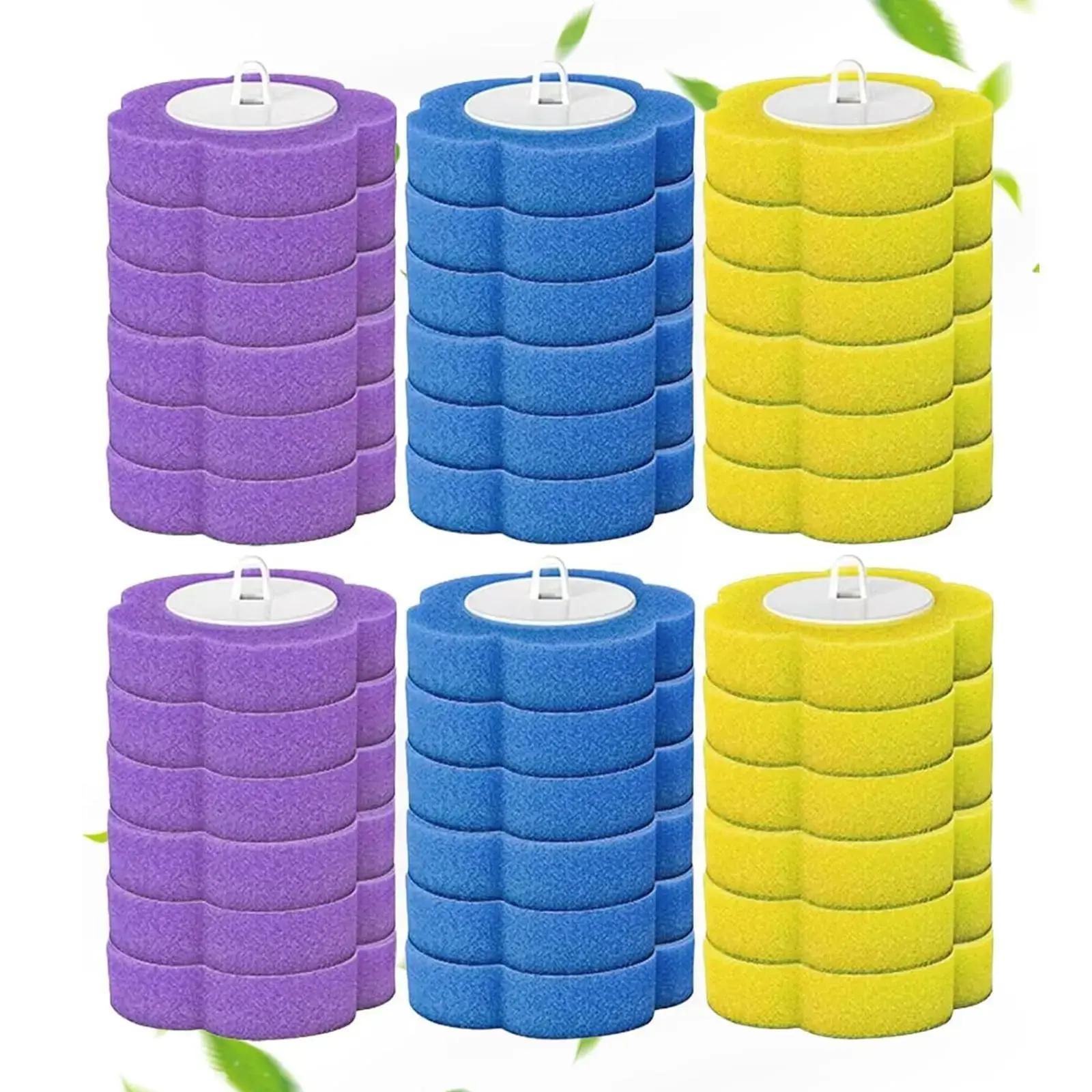 36PCS Disposable Toilet Bowl Brush Wand Refill Set - 3-Layer Sponge Replacement compact Heads, Modern Wall Mount Toilet Cleaning Tool, Hygienic Bathroom Scrubber for Deep Cleaning Households Bathrooms maintenance Accessory, Toilet Brushes