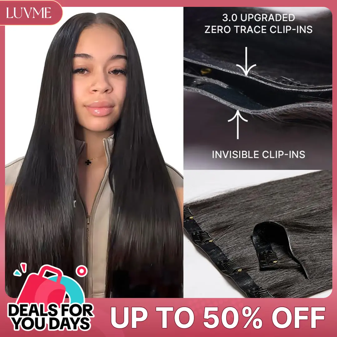 LUVME Zero Trace Clip-Ins 100% Virgin Human Hair Ultra Soft Invisible Edge 3.0 Silky Straight Natural Ends #DealsForYouDays
