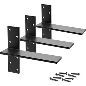 Floating Shelf Brackets Heavy Duty 3/8" Thick 3 Pack 12" Lx2.5 W  Free Hanging Countertop Support Bracket for Wall Floating Shower Bench, Vanity, Dishwasher, Granite