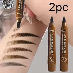 2-Pack 4-Tip Eyebrow Pencils Natural Look, Waterproof Sweatproof, Portable Design, Perfect for On-The-Go Touch-Ups, Eyebrow Products, Makeup Products
