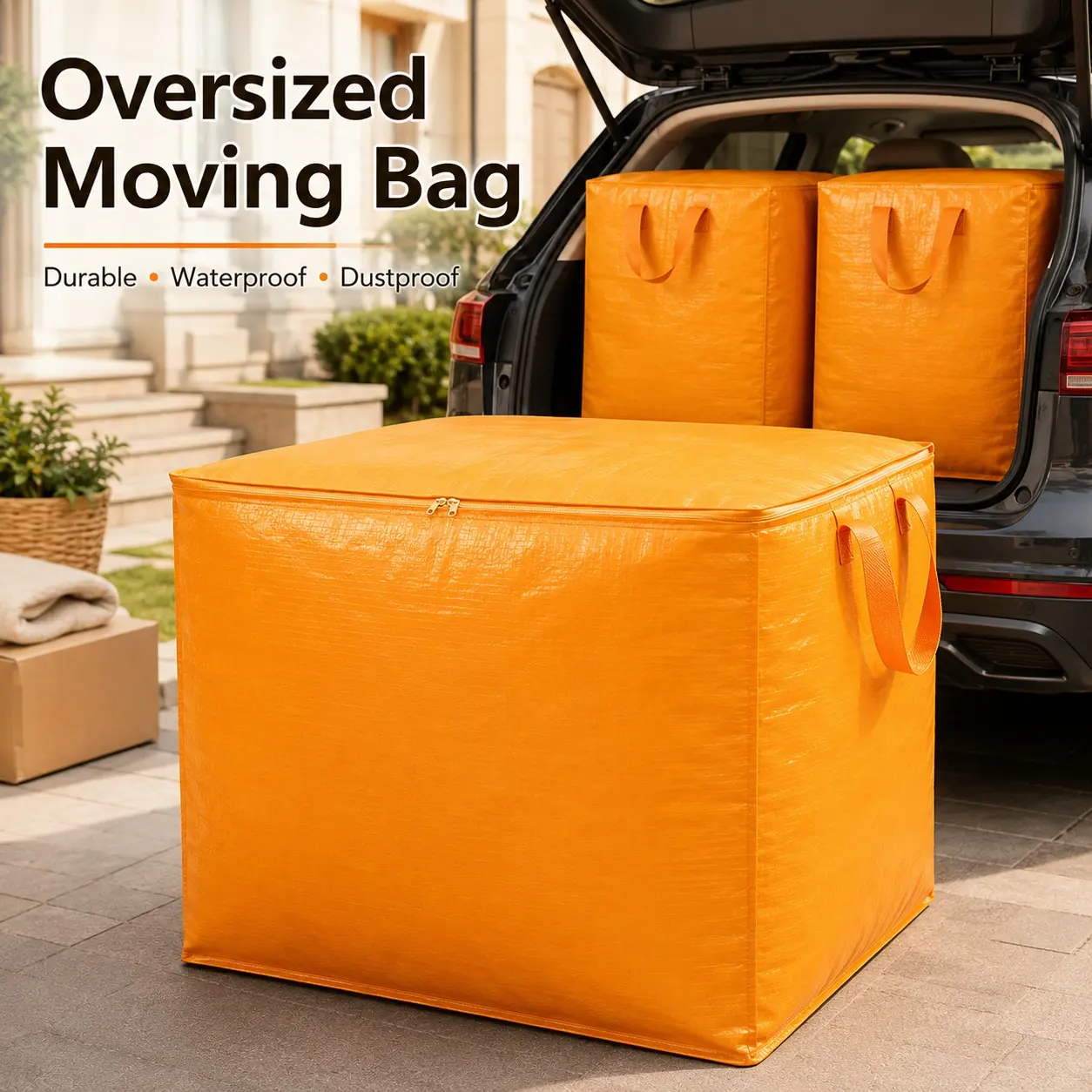 Grey Extra Large Clothes Storage Bag - 400L/105.67 Gal, Thick Durable Fabric, Dustproof Sealed Organizer for Bedding, Moving Needs