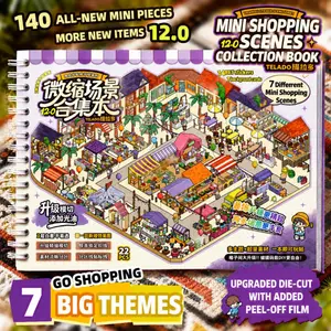 Telado 12.0 Mini Scene Sticker Set – 140 Grid Slots, 14 PET Stickers & 7 Big Themes for Journals, Scrapbooking & DIY Crafts summerwins,summerwins