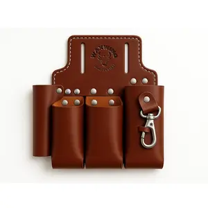 WAXWING Leather Multi Plier-Holder WTB7012 - Maroon Tool Pouch with Secure Hook & Durable Construction