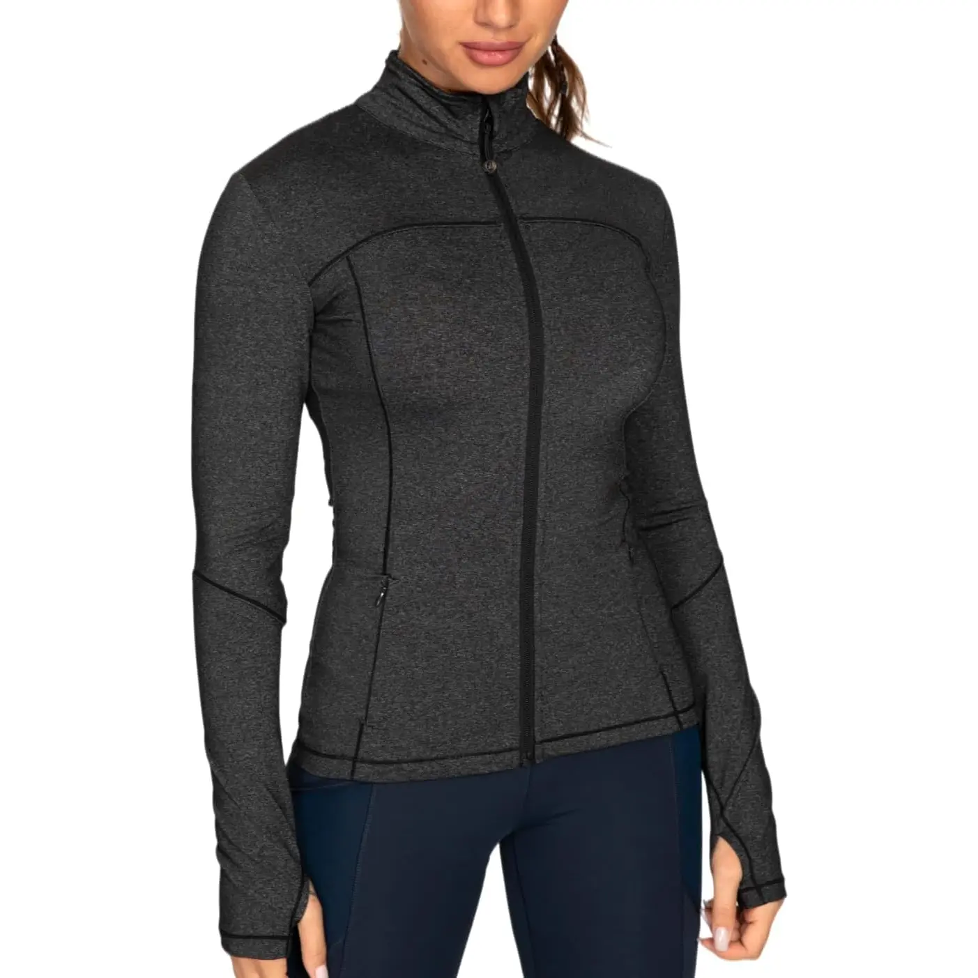 GYM RAINBOW Workout Jackets for Women, Full Zip Slim Fit Lightweight Athletic Running Sports Track Jacket with Pockets