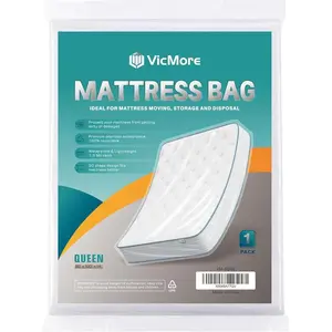 Queen Mattress Bag for Moving, Storage & Disposal, 1.5 Mil Heavy-Duty Plastic Mattress Cover, Tear-Resistant, Dustproof, Reusable Fits Queen Size Beds