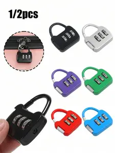 Mini colored password lock with key suitable for suitcases and suitcases, 3-digit anti-theft lock, portable travel luggage lock suitable for suitcases and backpacks